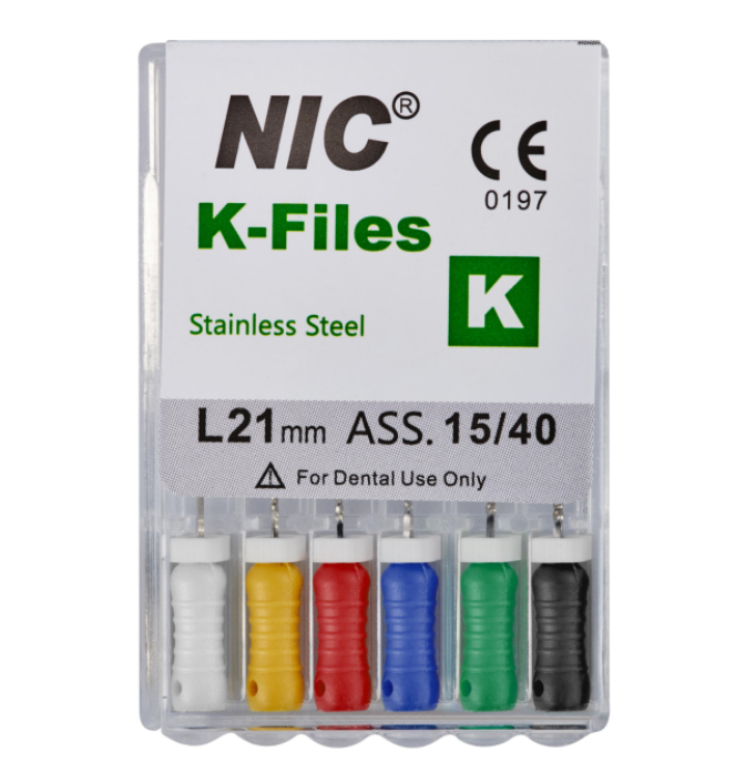 

K-Files Nic Superline №010 21 мм, 6 шт., ручной каналорасширитель, №010 21