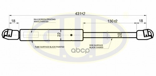 Амортизатор Багажника Chr Chr 300 C Touring, 09/04-2010 1050N L=430,5/130Mm G.U.D арт. GGS