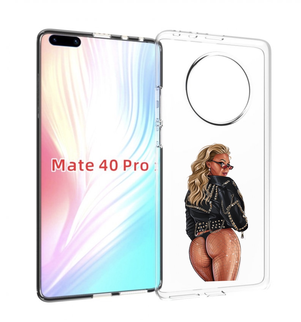 Чехол MyPads девушка в чулках полуголая женский для Huawei Mate 40 Pro (NOH-NX9)