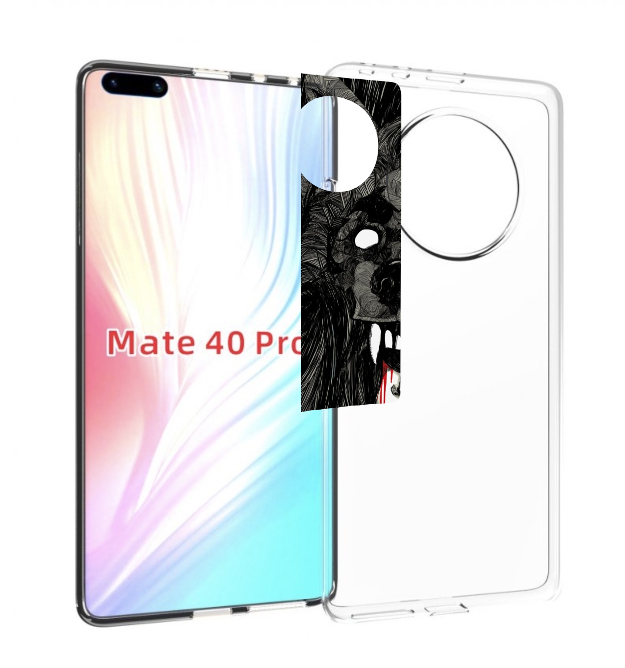 

Чехол MyPads девушка в шкуре волка женский для Huawei Mate 40 Pro (NOH-NX9), Прозрачный, Tocco