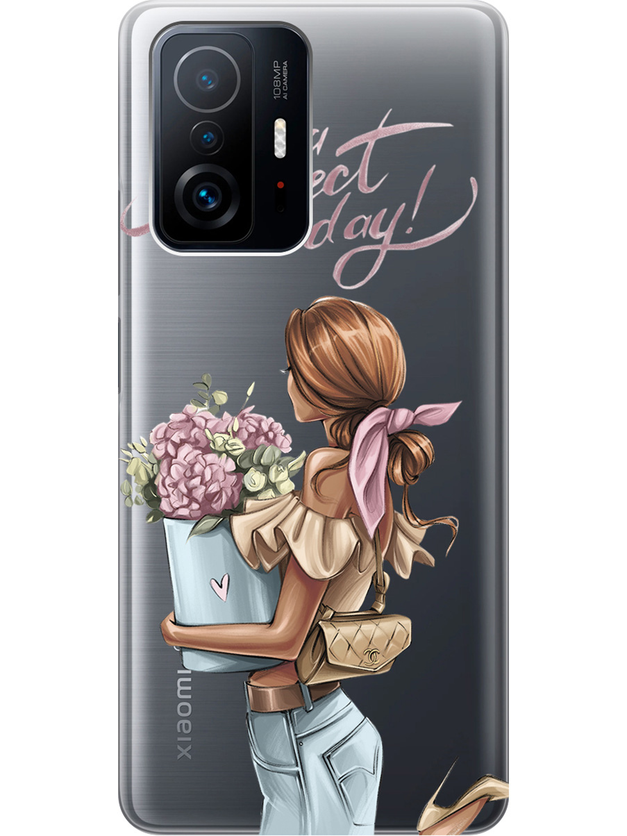

Силиконовый чехол на Xiaomi 11T/11T Pro с принтом "Какой прекрасный день" прозрачный, Прозрачный;голубой;розовый, 732395275