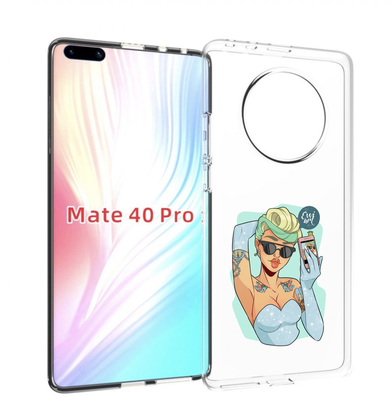 

Чехол MyPads девушка с короткой стрижкой женский для Huawei Mate 40 Pro (NOH-NX9), Прозрачный, Tocco