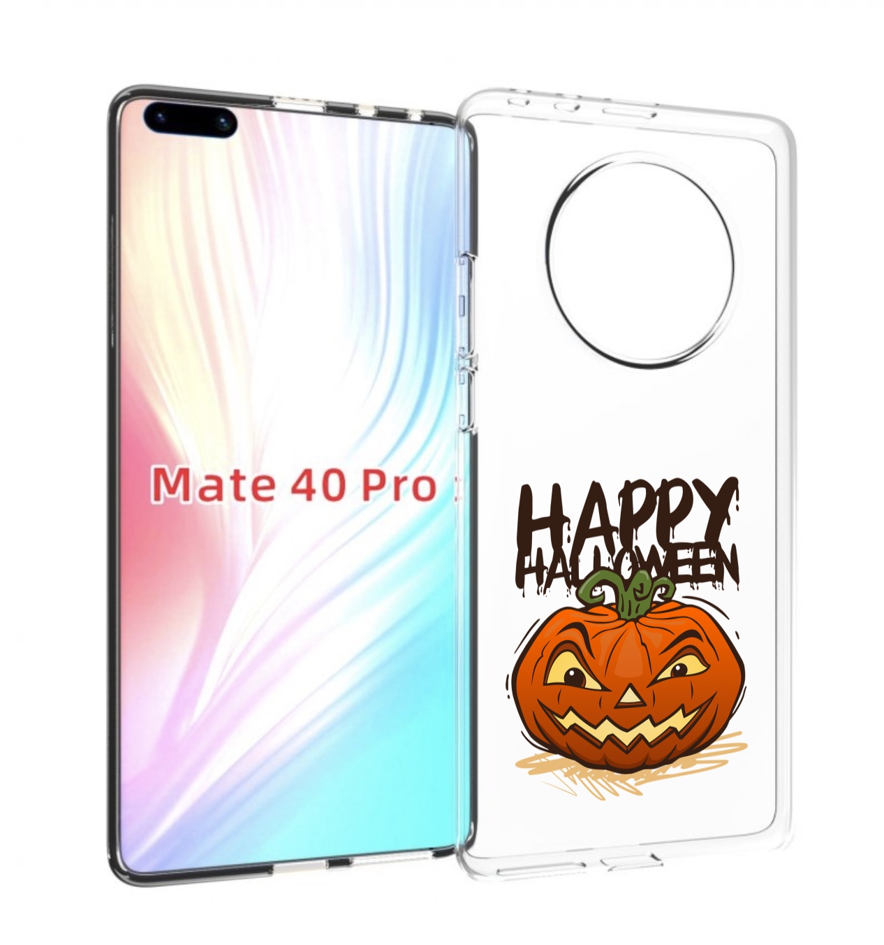 

Чехол MyPads Хэллоуин счастливый для Huawei Mate 40 Pro (NOH-NX9), Прозрачный, Tocco