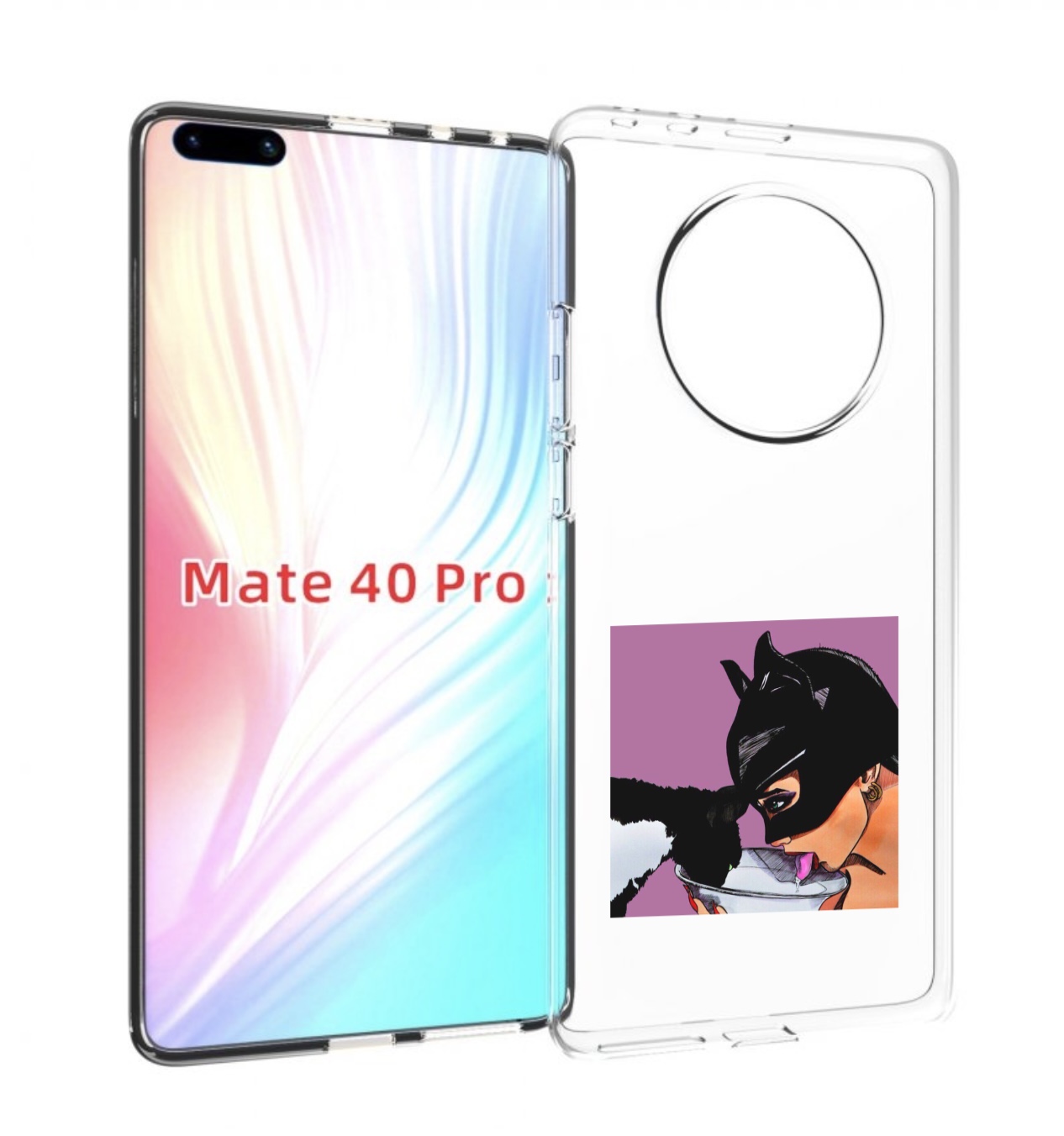 фото Чехол mypads девушка с котом пьют молоко женский для huawei mate 40 pro (noh-nx9)