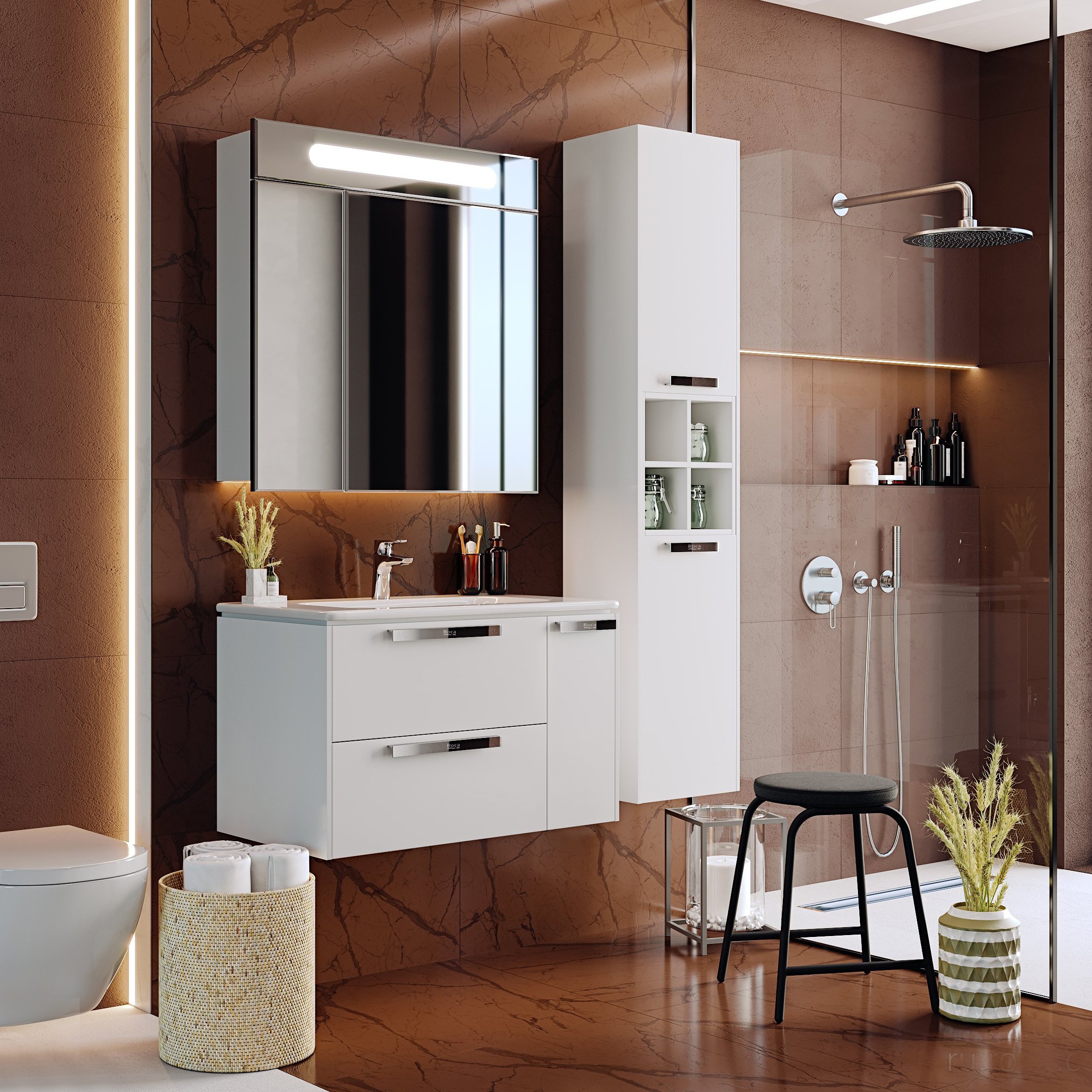 

Roca Мебель для ванной Roca Lago 80 белый глянец