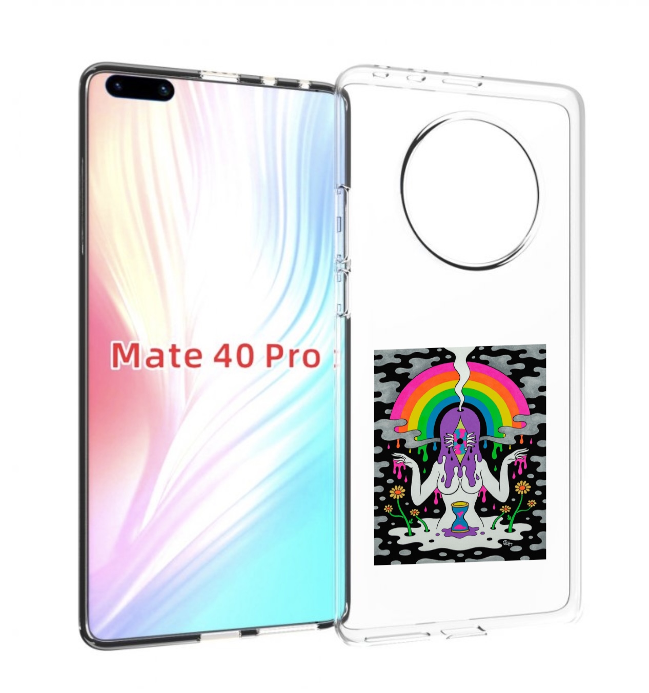 

Чехол MyPads девушка с радугой абстракция женский для Huawei Mate 40 Pro (NOH-NX9), Прозрачный, Tocco