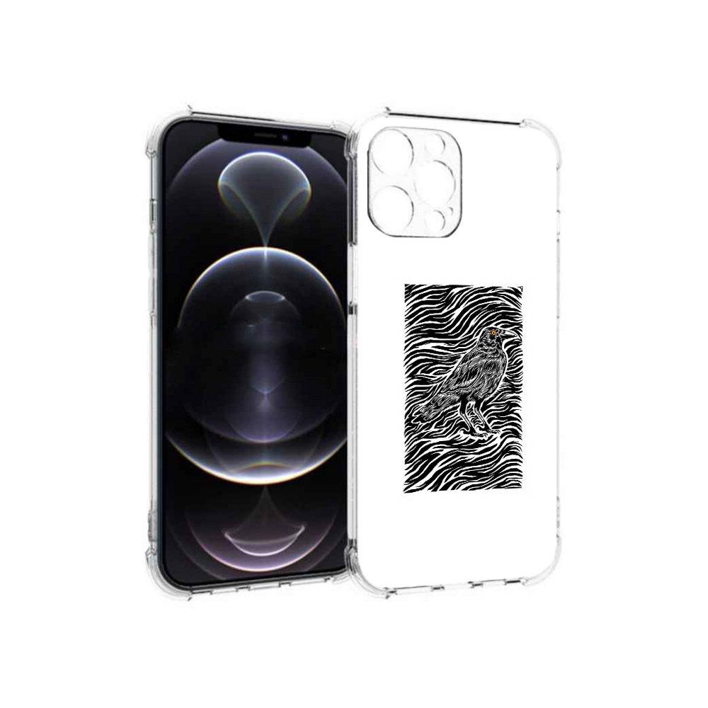 

Чехол MyPads Tocco для Apple iPhone 12 Pro Max ворон в абстракции (PT157374.616.272), Прозрачный, Tocco