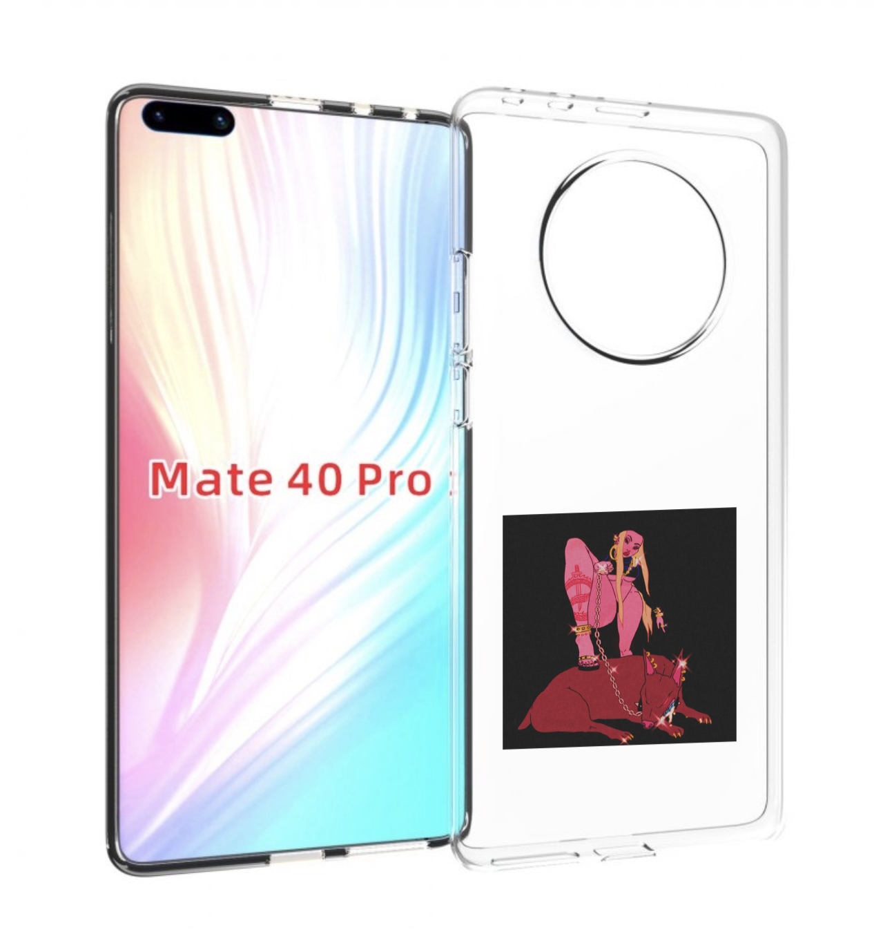 

Чехол MyPads девушка с собакой на цепи нарисованная женский для Huawei Mate 40 Pro, Прозрачный, Tocco