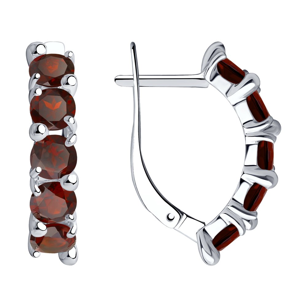 

Серьги женские из серебра Diamant 94-320-00346-2, гранат, 94-320-00346-2
