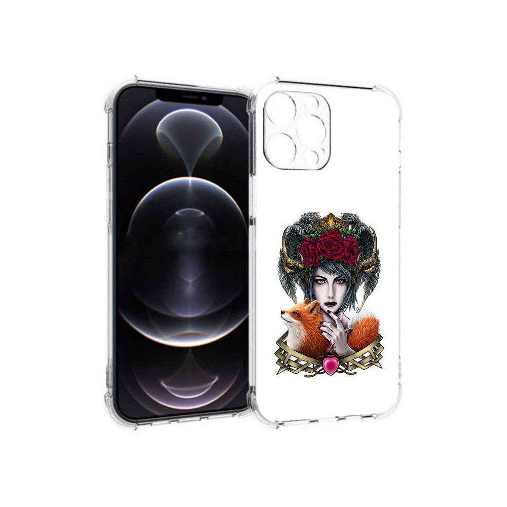 

Чехол MyPads Tocco для Apple iPhone 12 Pro Max девушка с лисой (PT157374.616.314), Прозрачный, Tocco