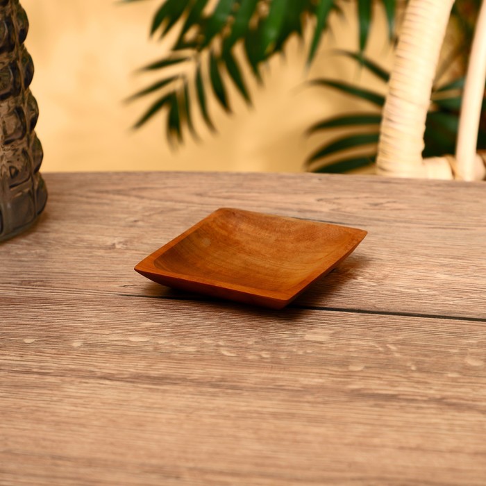 

Тарелка квадратная 10х10х1,5 см, тиковое дерево, Indonesian style