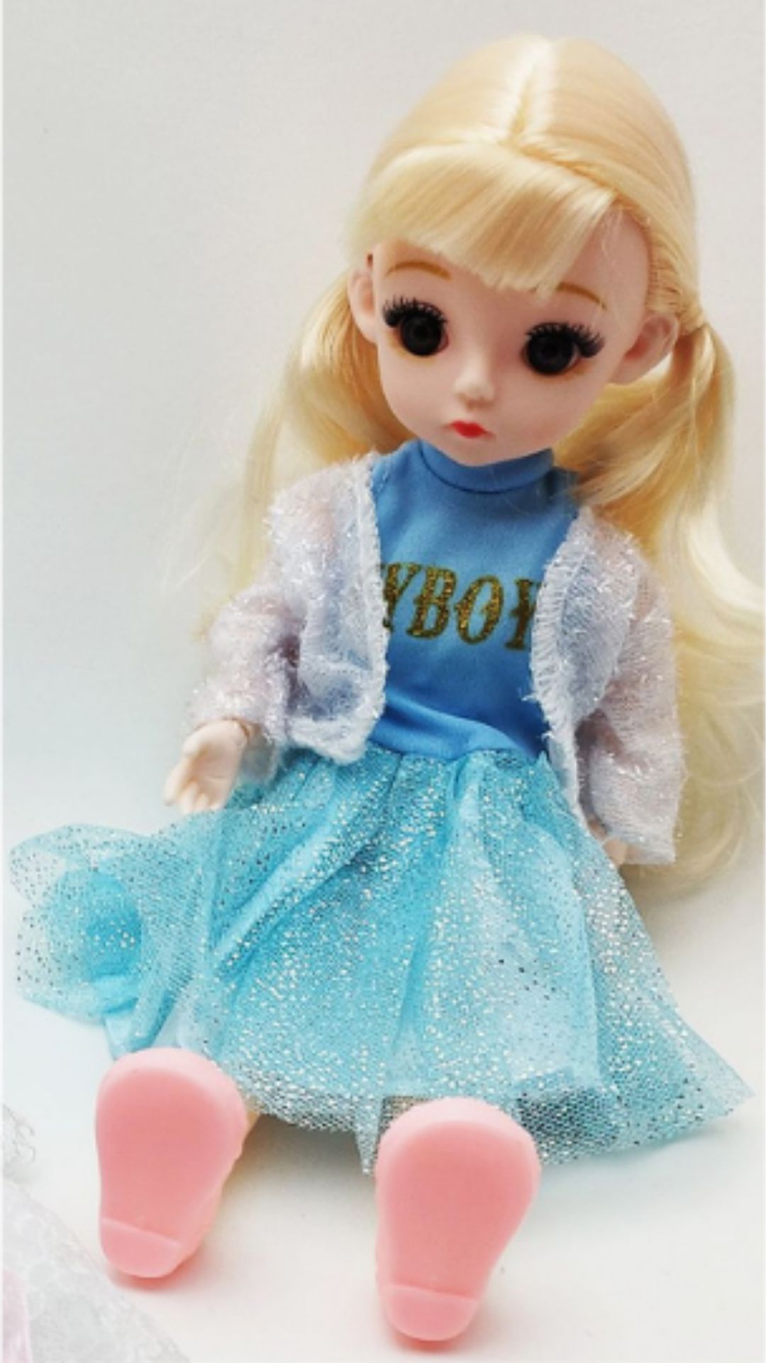 Кукла Игроника в голубом платье шарнирная 30 см с одеждой кукла paola reina анита в белом воздушном платье 32 см шарнирная