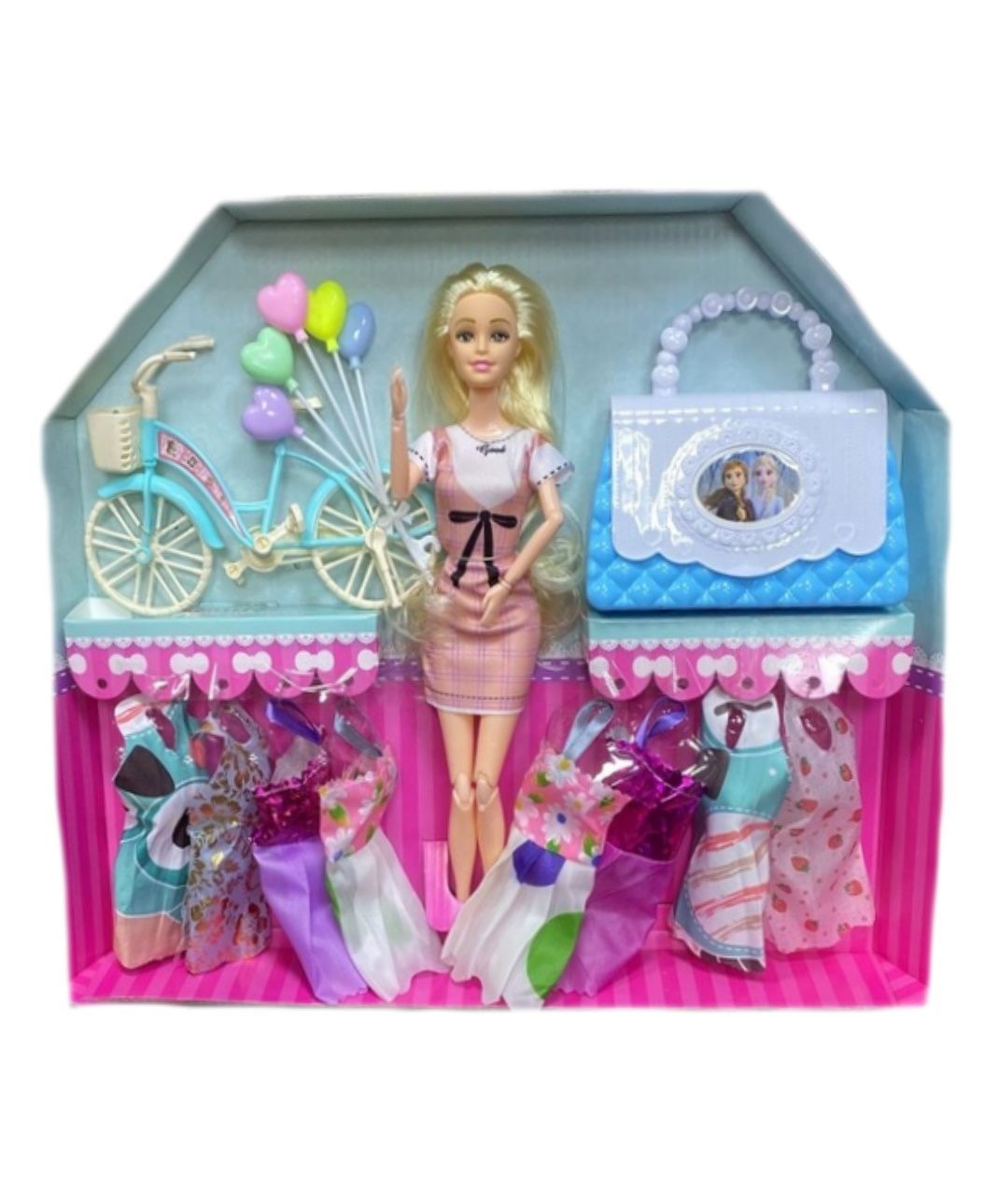 Кукла Игроника в платье с черным бантиком 27 см