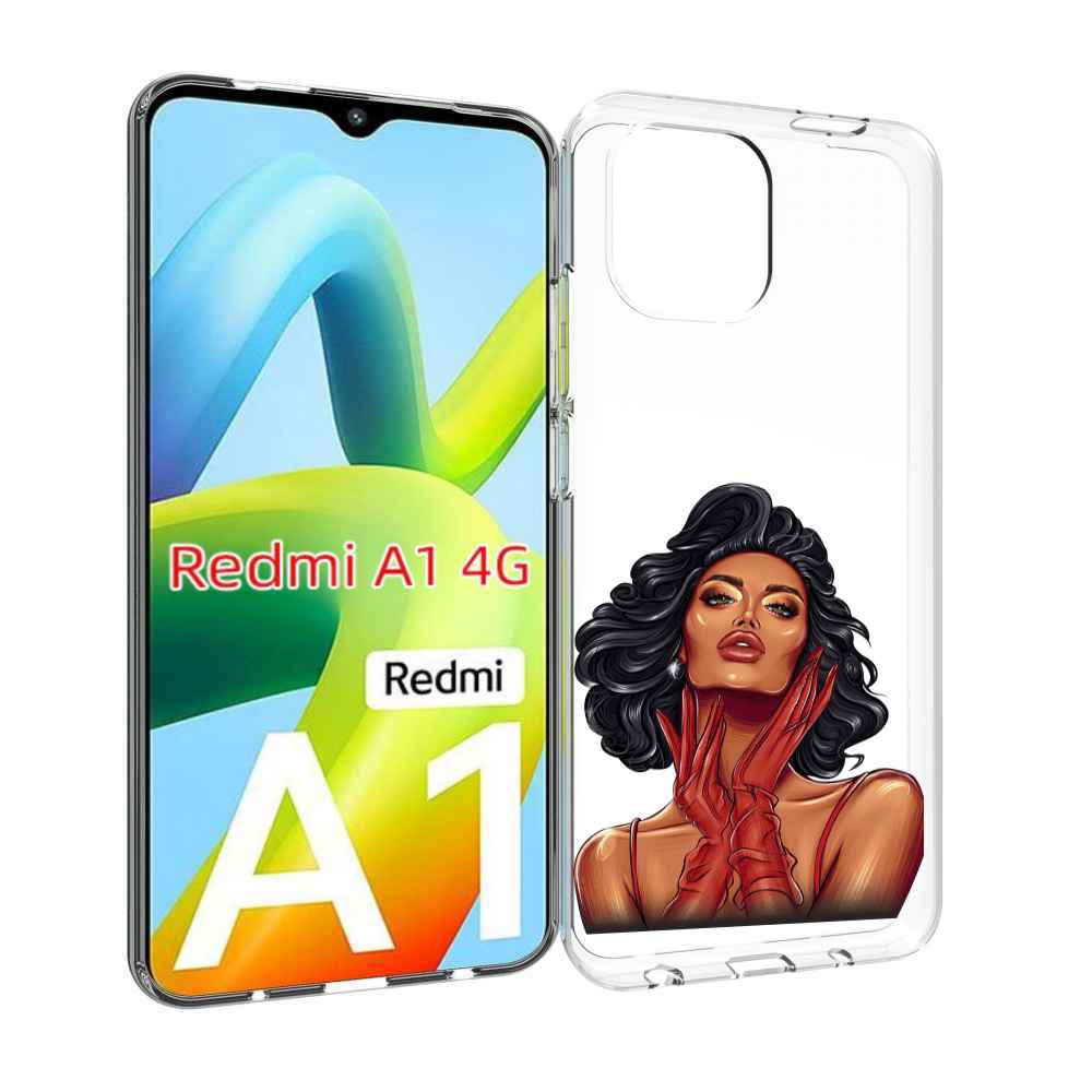 

Чехол Mypads Мулатка-В-Перчатках Женский Для Xiaomi Redmi A1, Прозрачный, Tocco
