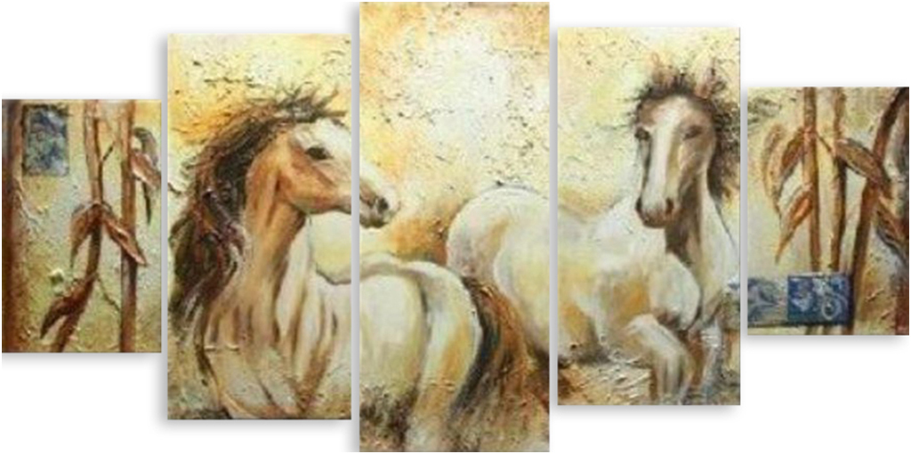 

Картина модульная на холсте Модулка Белые кони 120x62 см, 2355