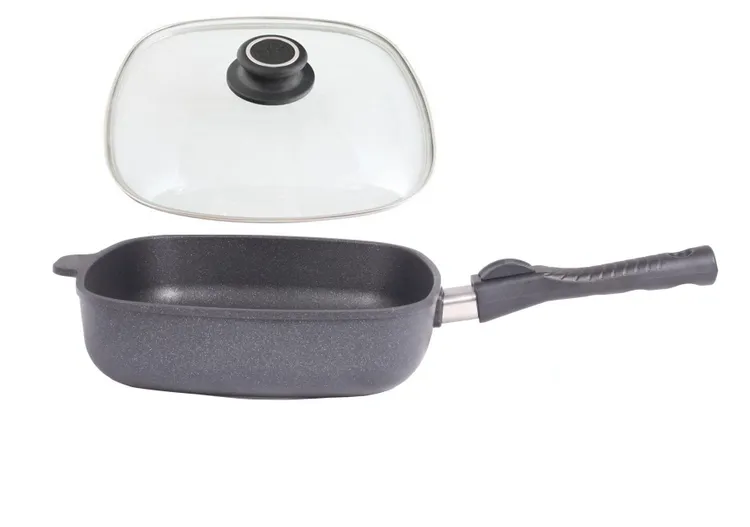 Cковорода квадратная, гриль с крышкой BAF GIGANT Newline d-26х26 см h-6,5 см