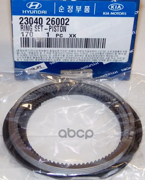 

Кольца Поршневые, Std - Accent Dohc Hyundai-KIA арт. 2304026002