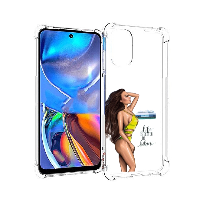 

Чехол MyPads Девушка-в-купальнике для Motorola Moto E32, Прозрачный, Tocco