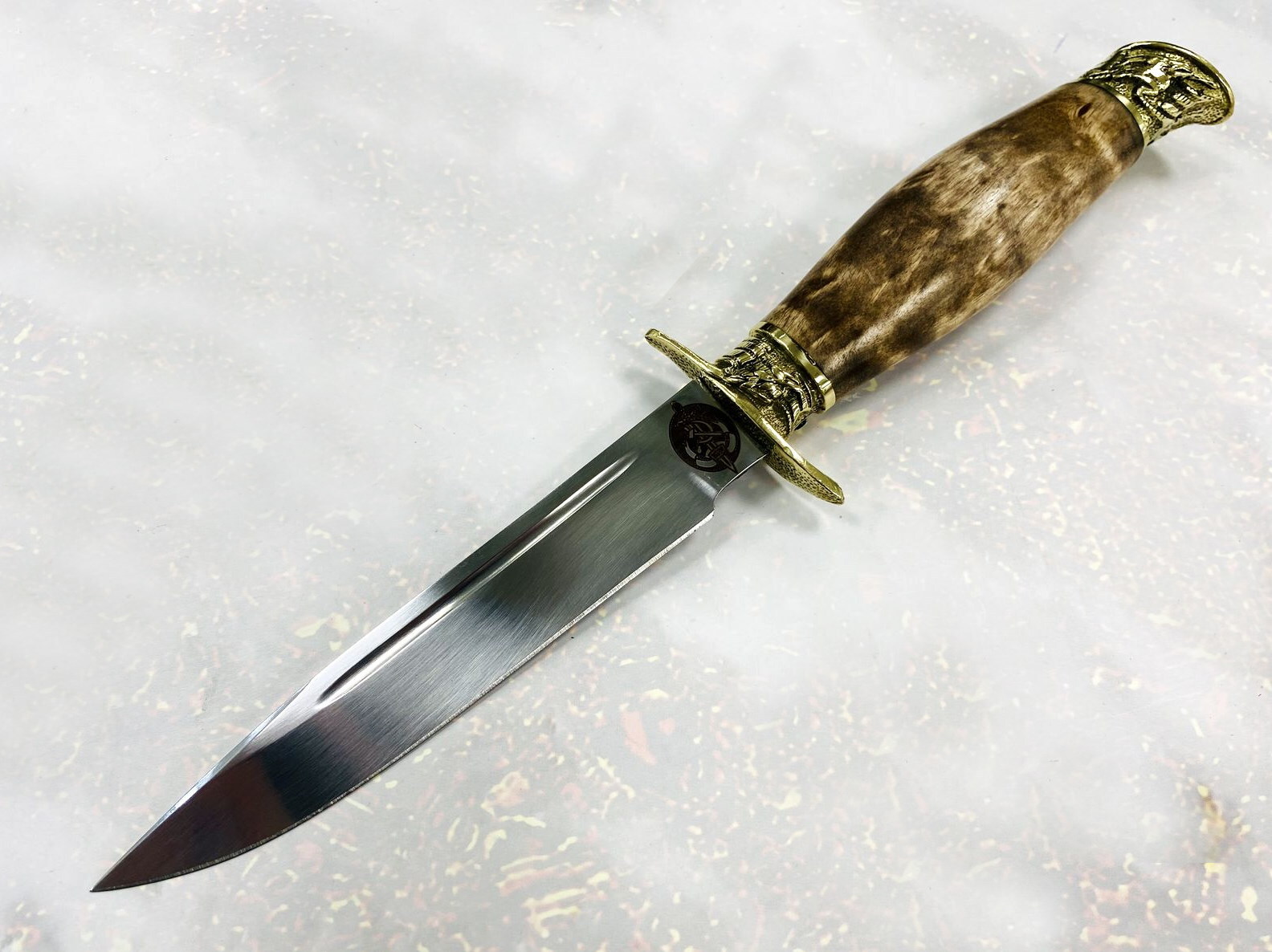 Нож МП, Финка НКВД 95х18, карельская береза, латунь с литьем