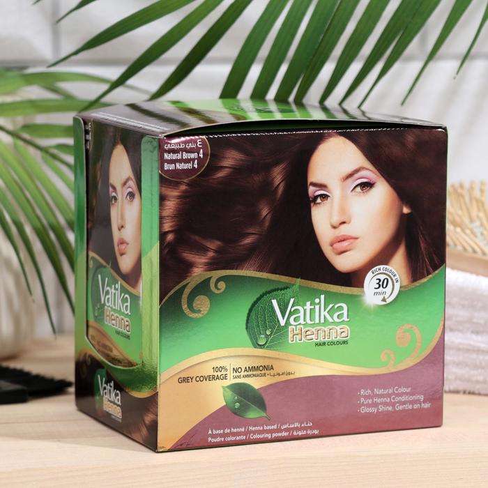 

Хна для волос Vatika Henna, Hair Colours, Natural Brown, коричневая, 20 шт. по 10 г