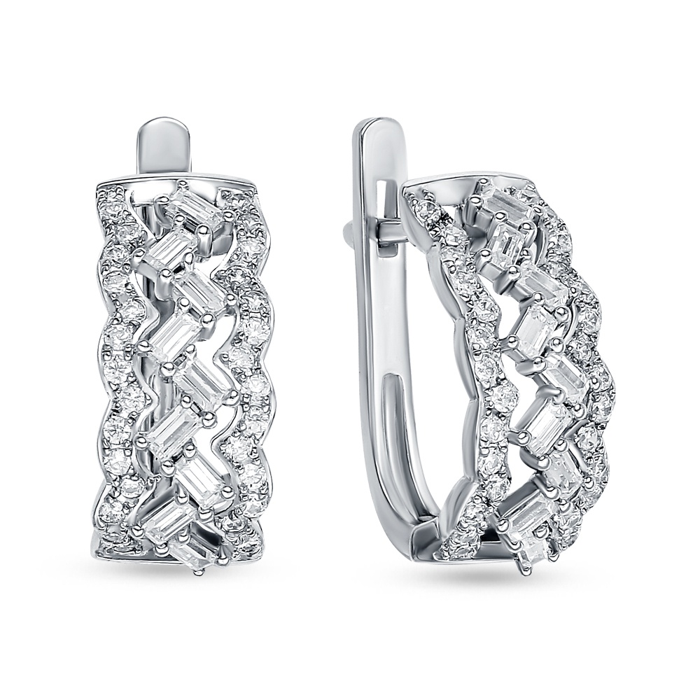 

Серьги из серебра 585Gold 702009414, фианит, 702009414