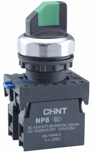 CHINT Переключатель с фиксацией NP8-20X/312 без подсветки , черная 2НО IP65 (R) переключатель chint