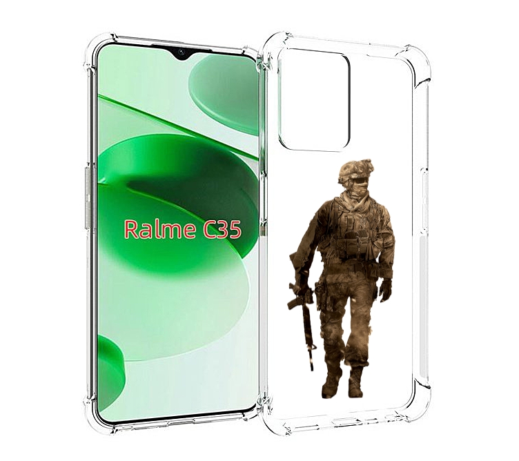 

Чехол MyPads call-of-duty мужской для Realme C35 / Narzo 50A Prime, Прозрачный, Tocco