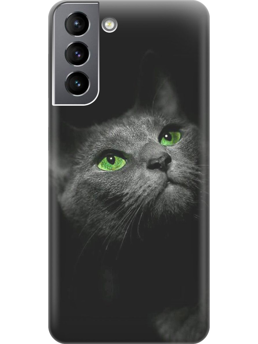 

Силиконовый чехол на Samsung Galaxy S21 FE 5G с принтом "Зеленоглазая кошка", Прозрачный;зеленый;серый;черный, 734543411