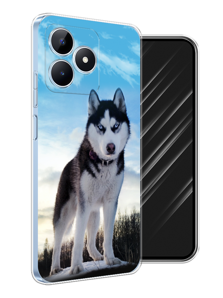 

Чехол Awog на Realme C60 "Хаски 3", Белый;черный;голубой, 2516550-1