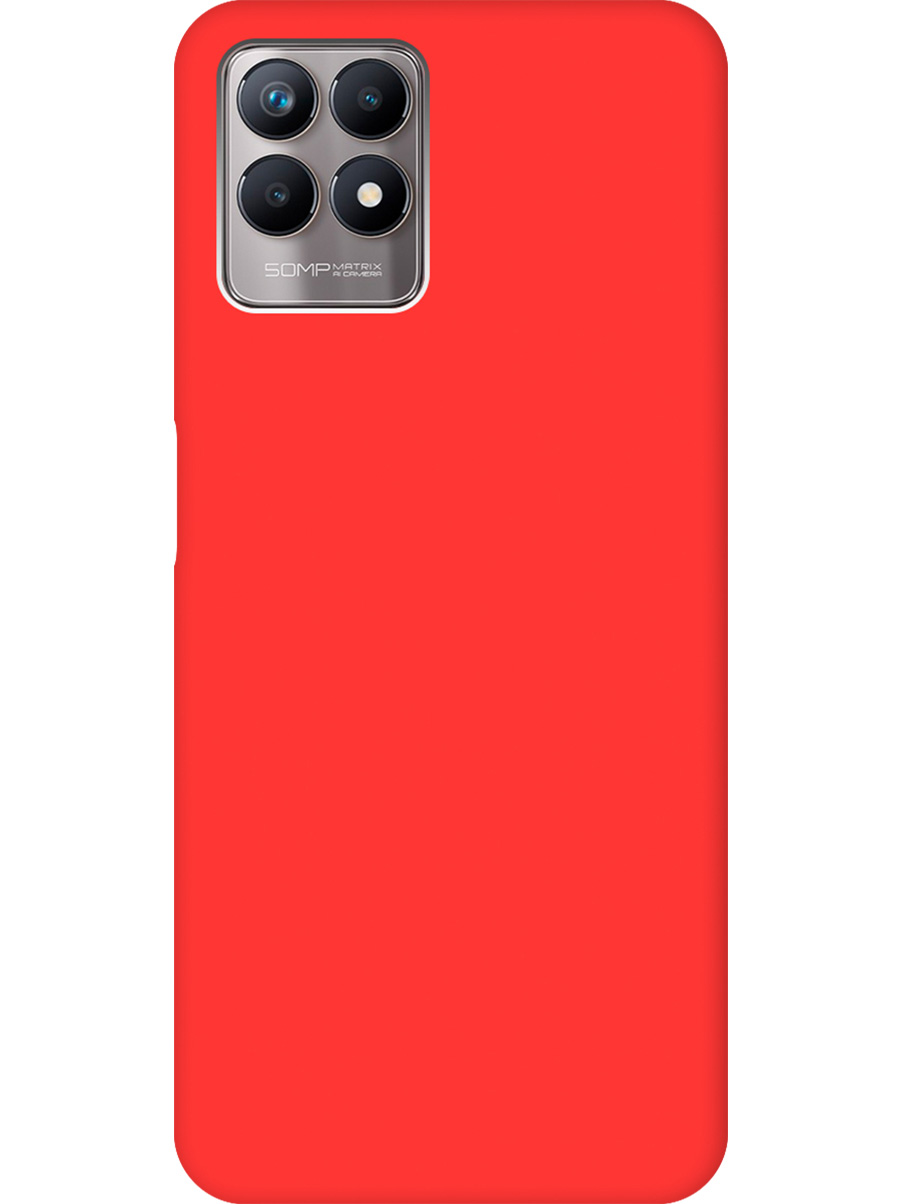 

Силиконовый чехол на Realme 8i матовый красный, 735001021