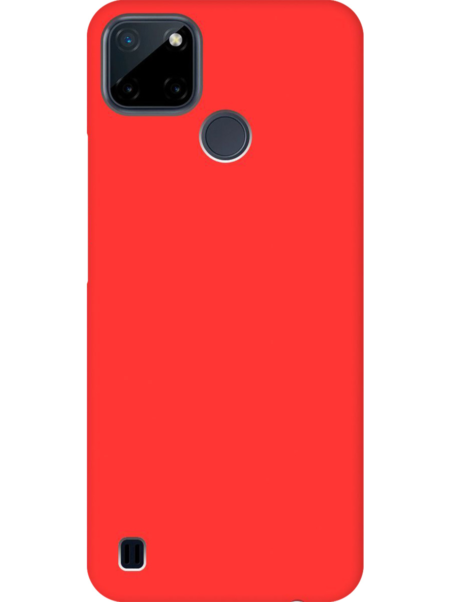 

Силиконовый чехол на Realme C21Y матовый красный, 735001121