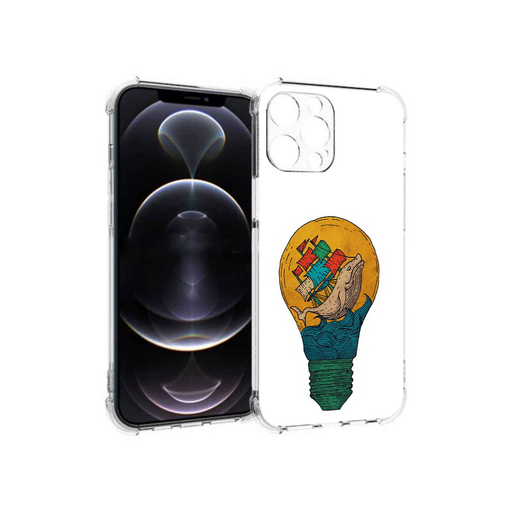 

Чехол MyPads Tocco для Apple iPhone 12 Pro Max кит в лампочке с парусами, Прозрачный, Tocco