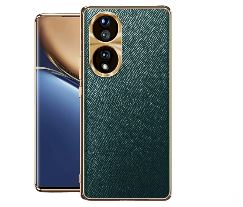

Чехол-бампер MyPads Trama di lusso на Honor 70 из искусственной кожи с текстурной отдел, Зеленый, Trama di lusso