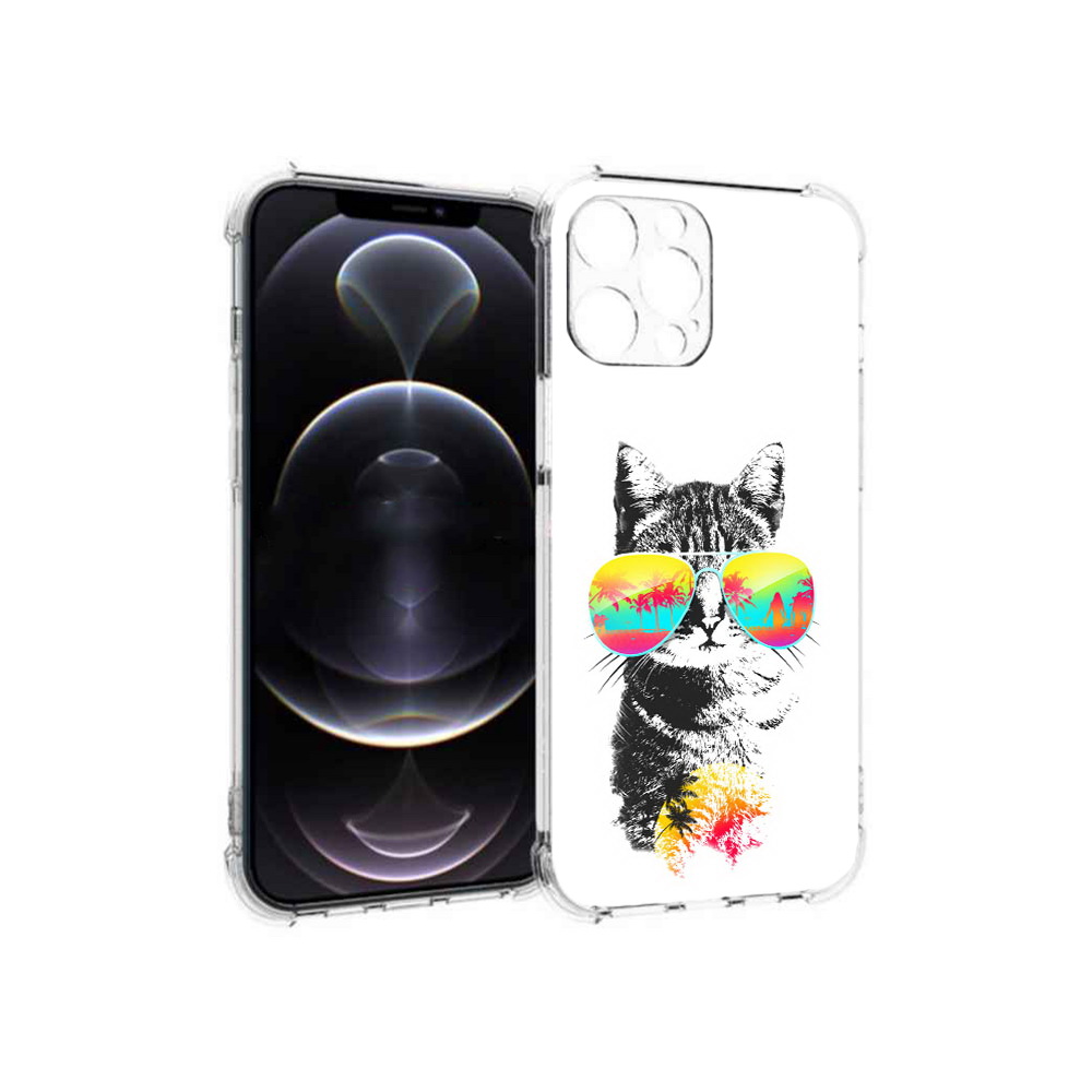 

Чехол MyPads Tocco для Apple iPhone 12 Pro Max крутой кот (PT157374.616.425), Прозрачный, Tocco