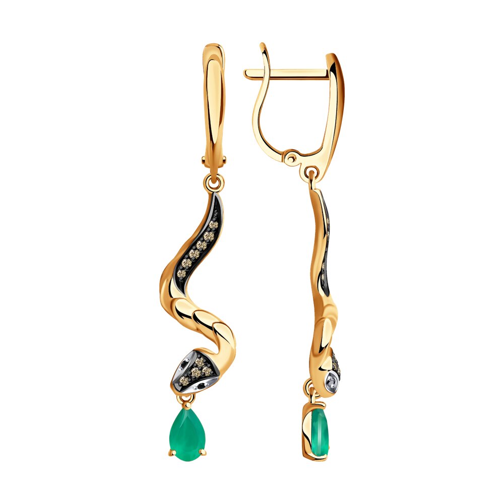 

Серьги из красного золота SOKOLOV 3020456, бриллиант\изумруд, 3020456