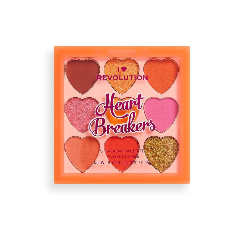 Палетка теней для век I HEART REVOLUTION Heart Breakers Fiery, 9 цветов, 4,95 г
