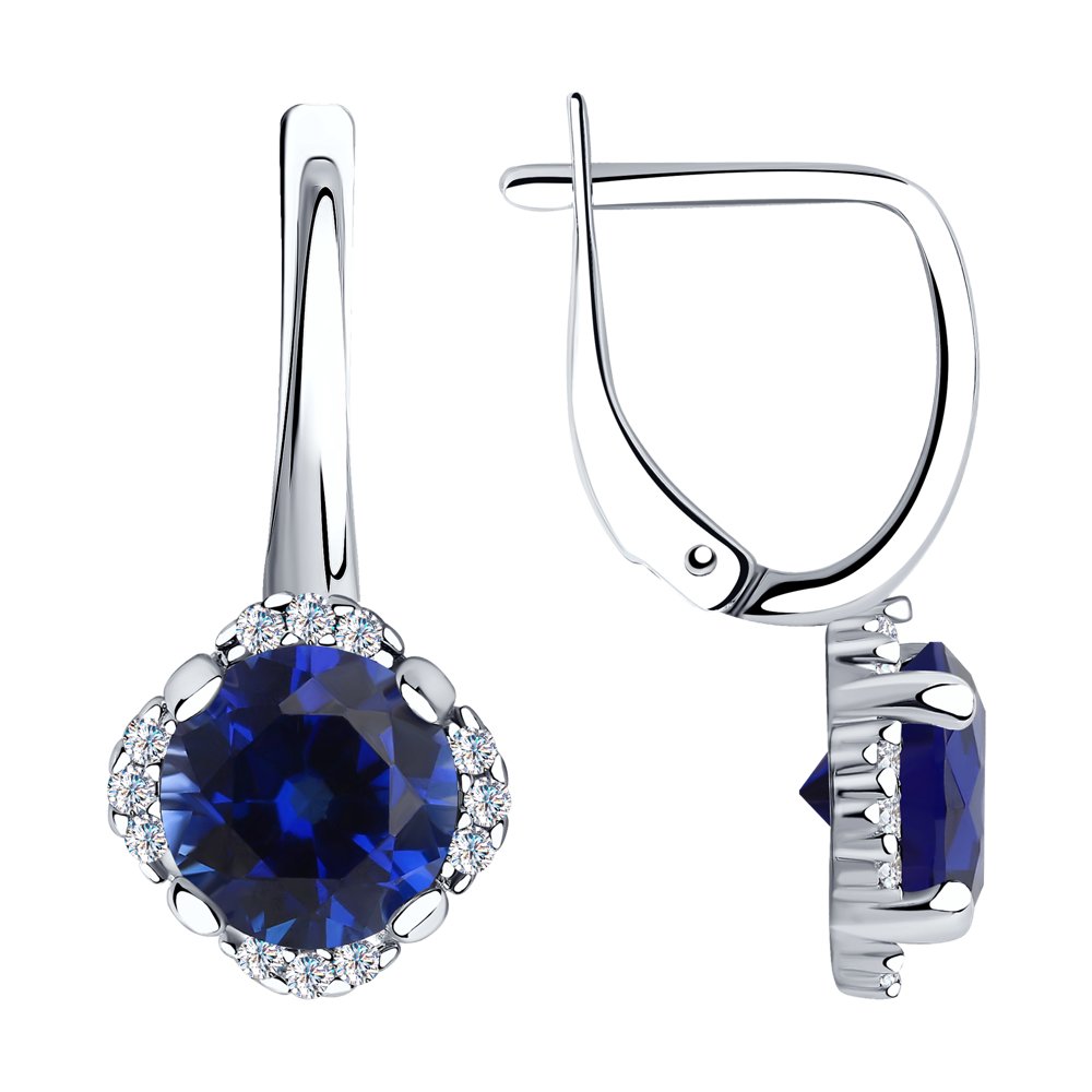 

Серьги женские из серебра Diamant 94-320-00473-1, корунд/фианит, 94-320-00473-1