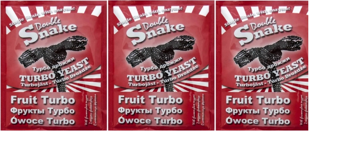Спиртовые дрожжи Turbo Double Snake Fruit Turbo, 50 г х 3 шт