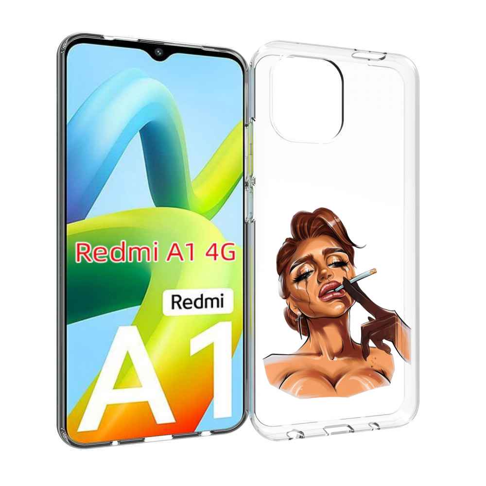 

Чехол Mypads Плачущая-Девушка-С-Сигаретой Женский Для Xiaomi Redmi A1, Прозрачный, Tocco