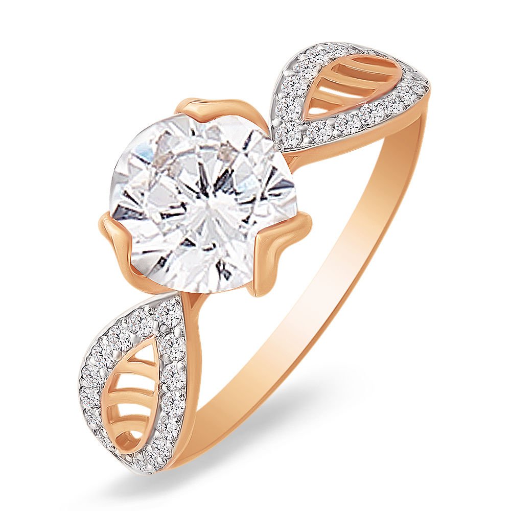 

Кольцо из красного золота, р.  585Gold 301003006, фианит, 301003006