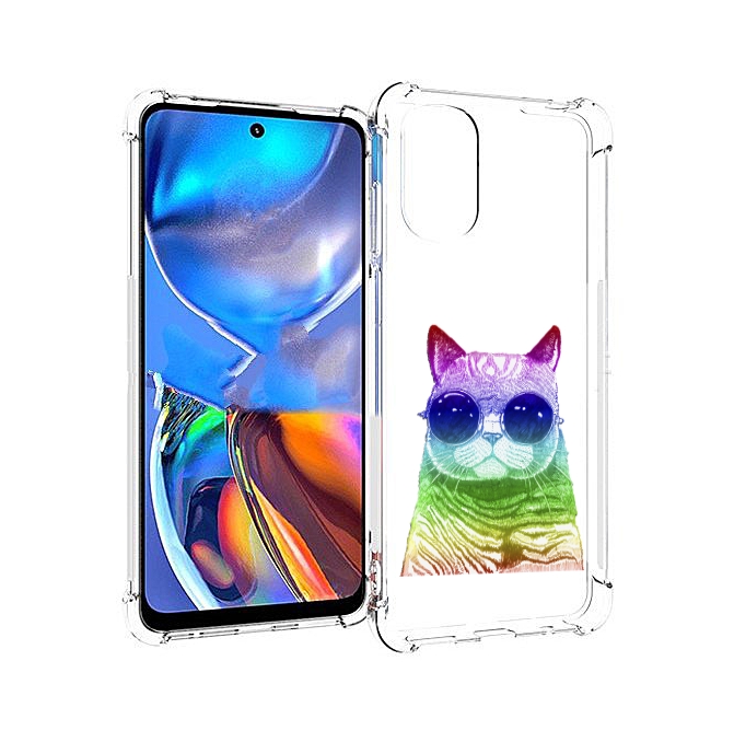 

Чехол MyPads Кот в очках для Motorola Moto E32, Прозрачный, Tocco