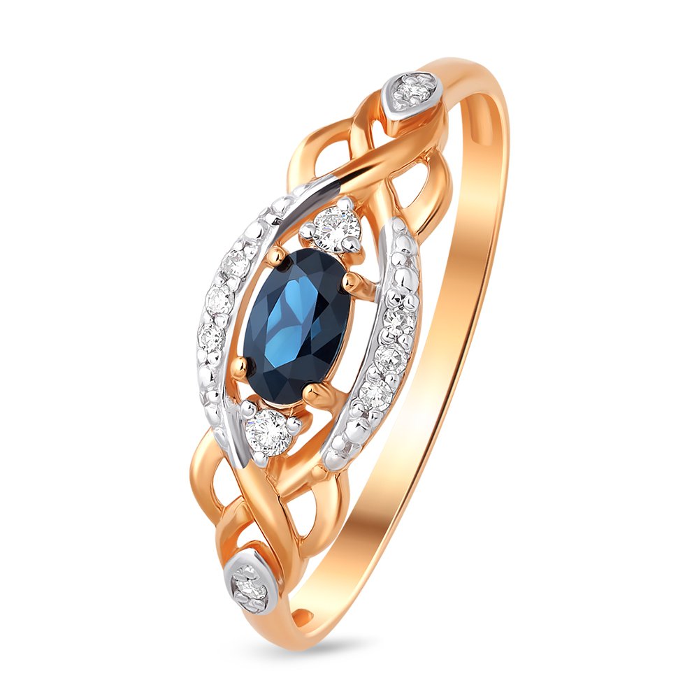 

Кольцо из золота р. , 585Gold 101014617, сапфир\бриллиант, 101014617