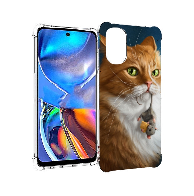 

Чехол MyPads Кот-и-мышь для Motorola Moto E32, Прозрачный, Tocco