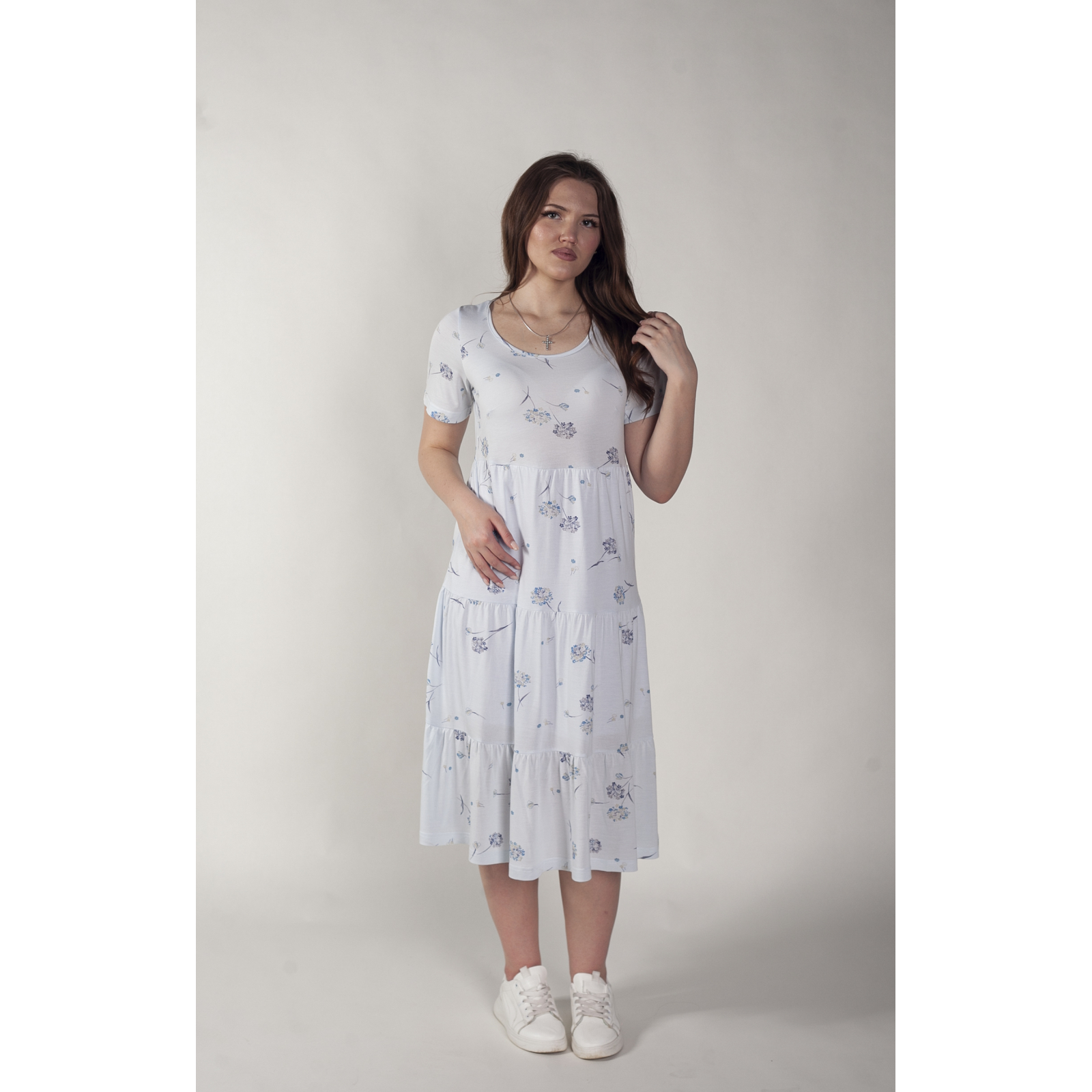 Платье женское Instance flowers голубое 52 RU