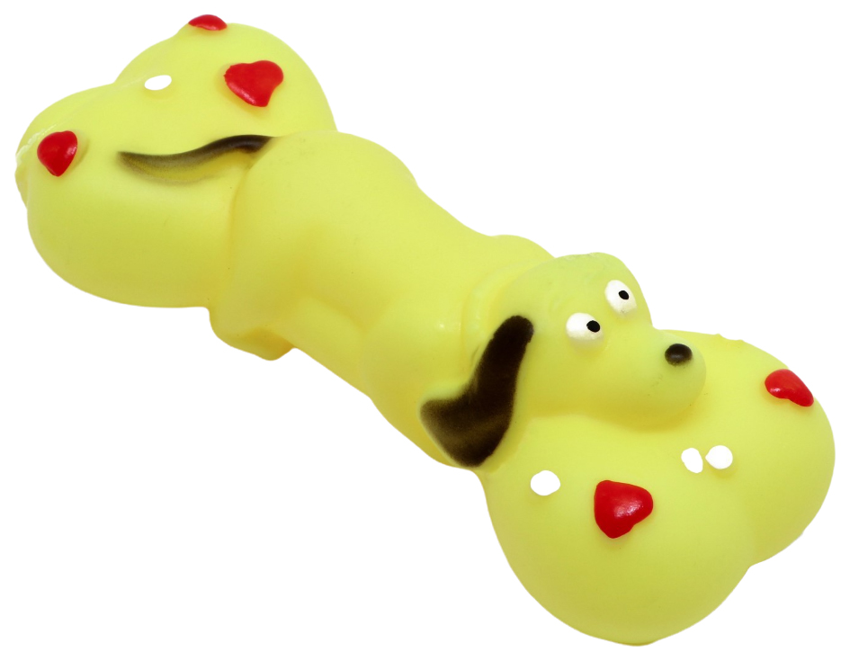 

Игрушка пищащая Пижон Косточка и пес, желтая, 15х6 см