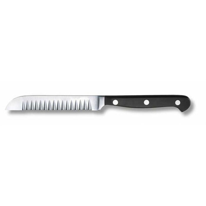 

Нож Victorinox, лезвие 15 см, рифленый край, черный