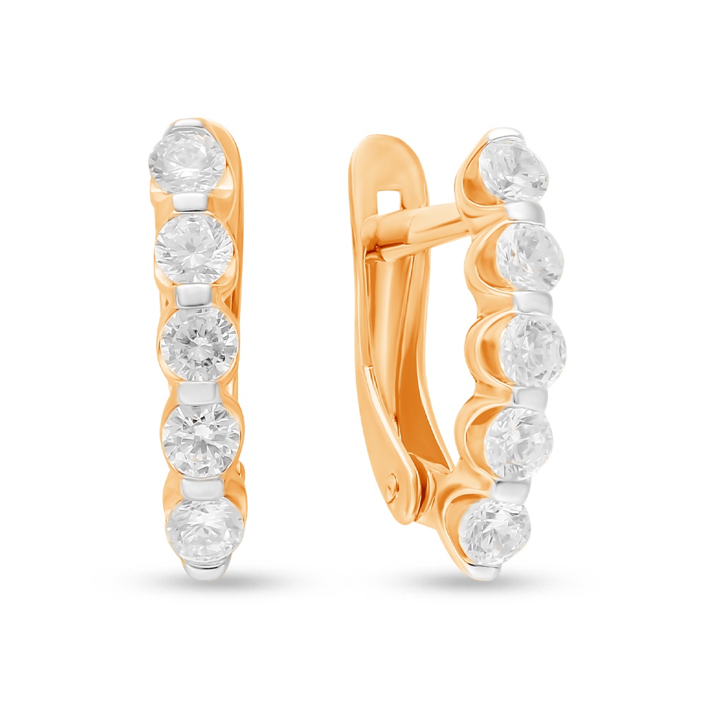 

Серьги из красного золота 585Gold 302006864, фианит, 302006864