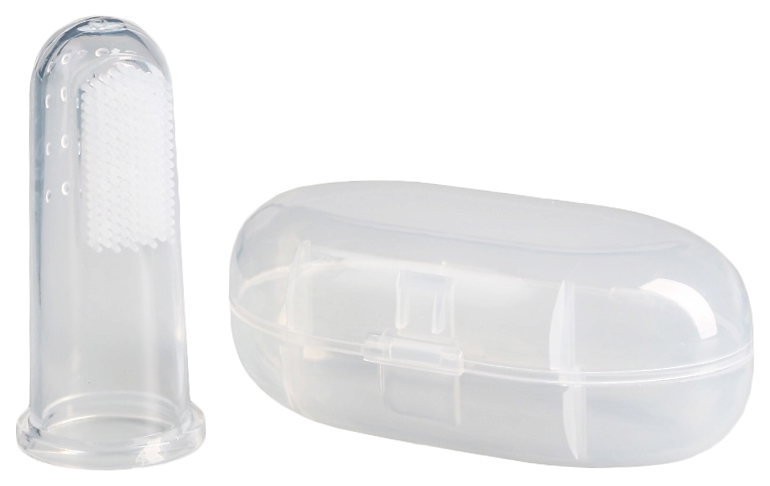 Щетка для чистки зубов животных Пижон, 5,5x2,5 см, прозрачный контейнер 7x4 см