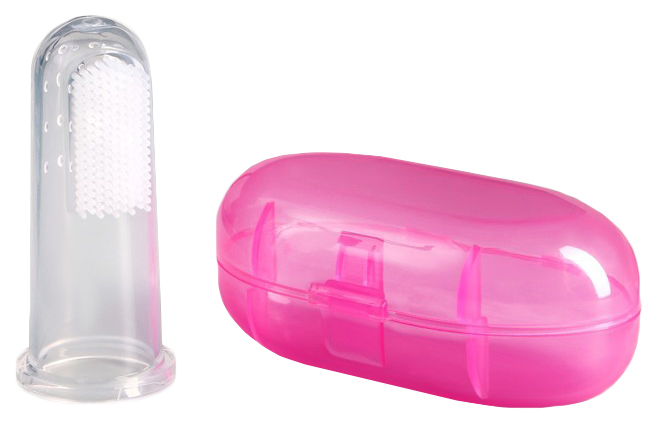 Щетка для чистки зубов животных Пижон, 5,5x2,5 см, розовый контейнер 7x4 см