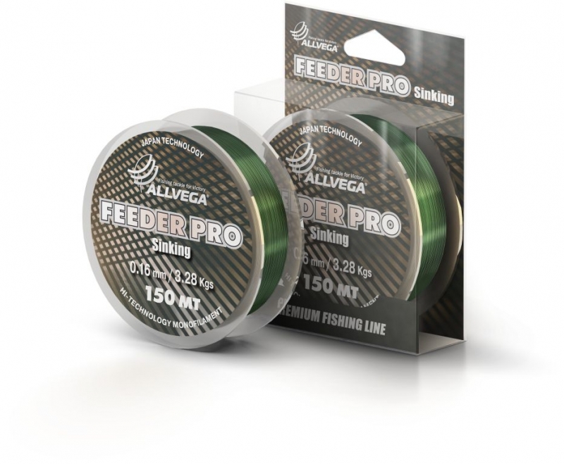 Леска монофильная Allvega Feeder Pro Sinking 016мм 150м 328кг тёмно-зелёная 1229₽